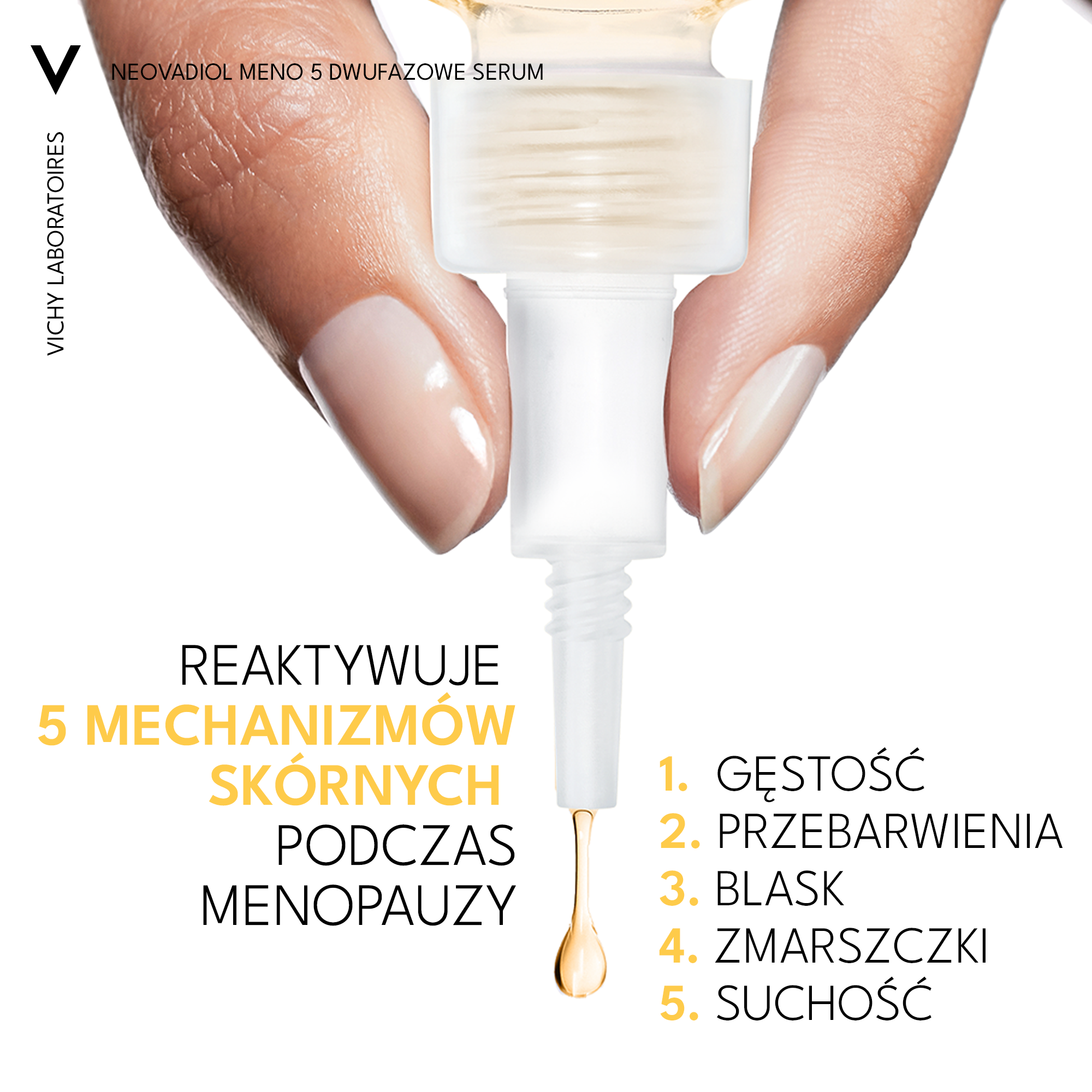 Vichy, Neovadiol Meno 5 Dwufazowe serum ujędrniające i wyrównujące koloryt do skóry twarzy przed i po menopauzie, 30 ml