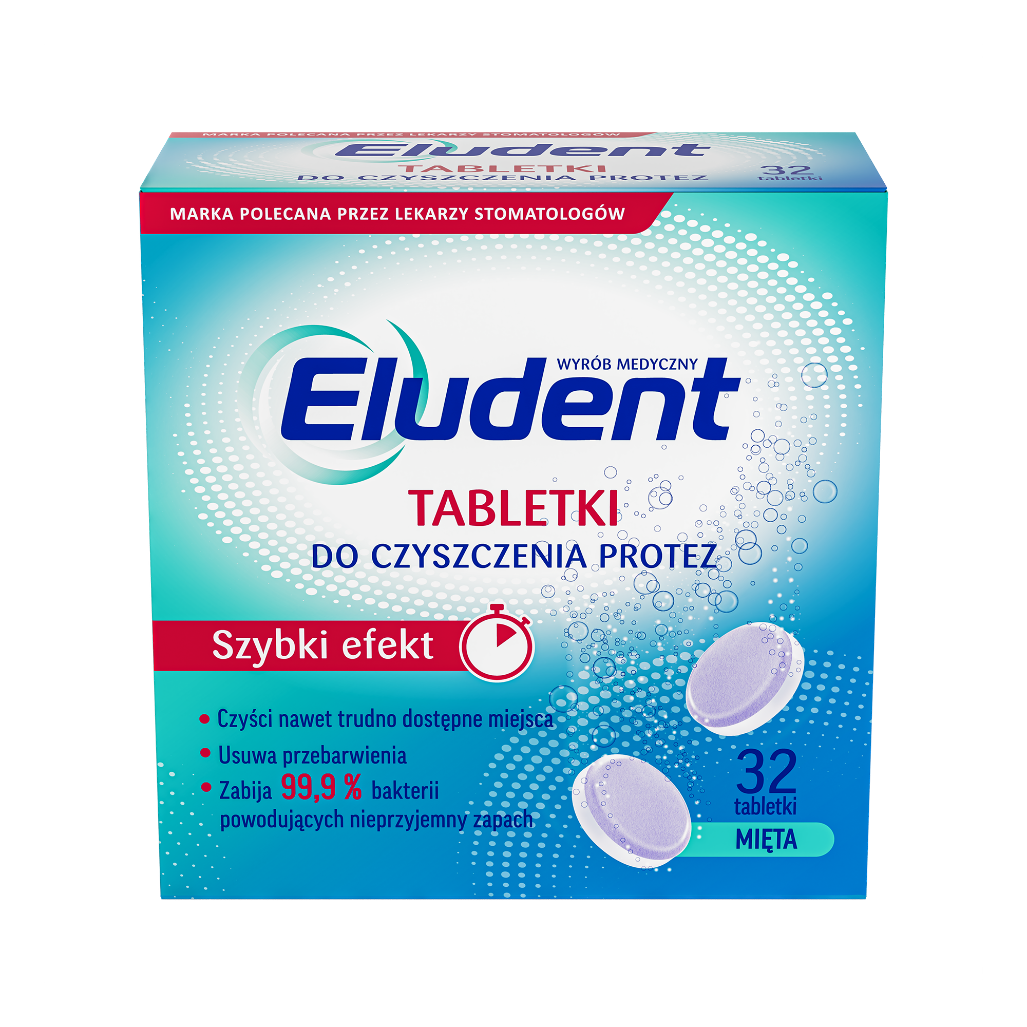 Eludent Tabletki do czyszczenia protez, 32 sztuki
