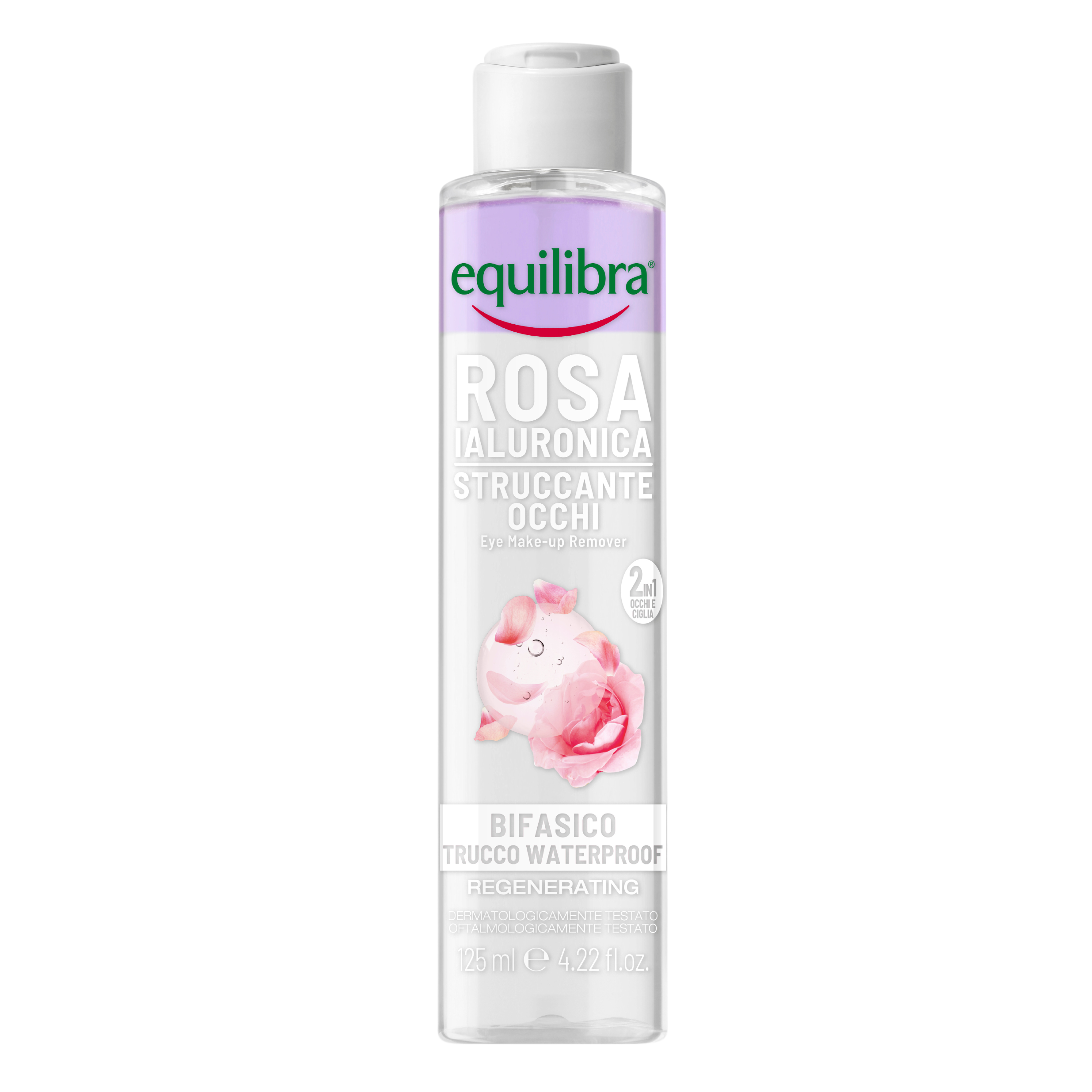 Equilibra Różany dwufazowy płyn do demakijażu z kwasem hialuronowym, 125 ml  zdjęcie