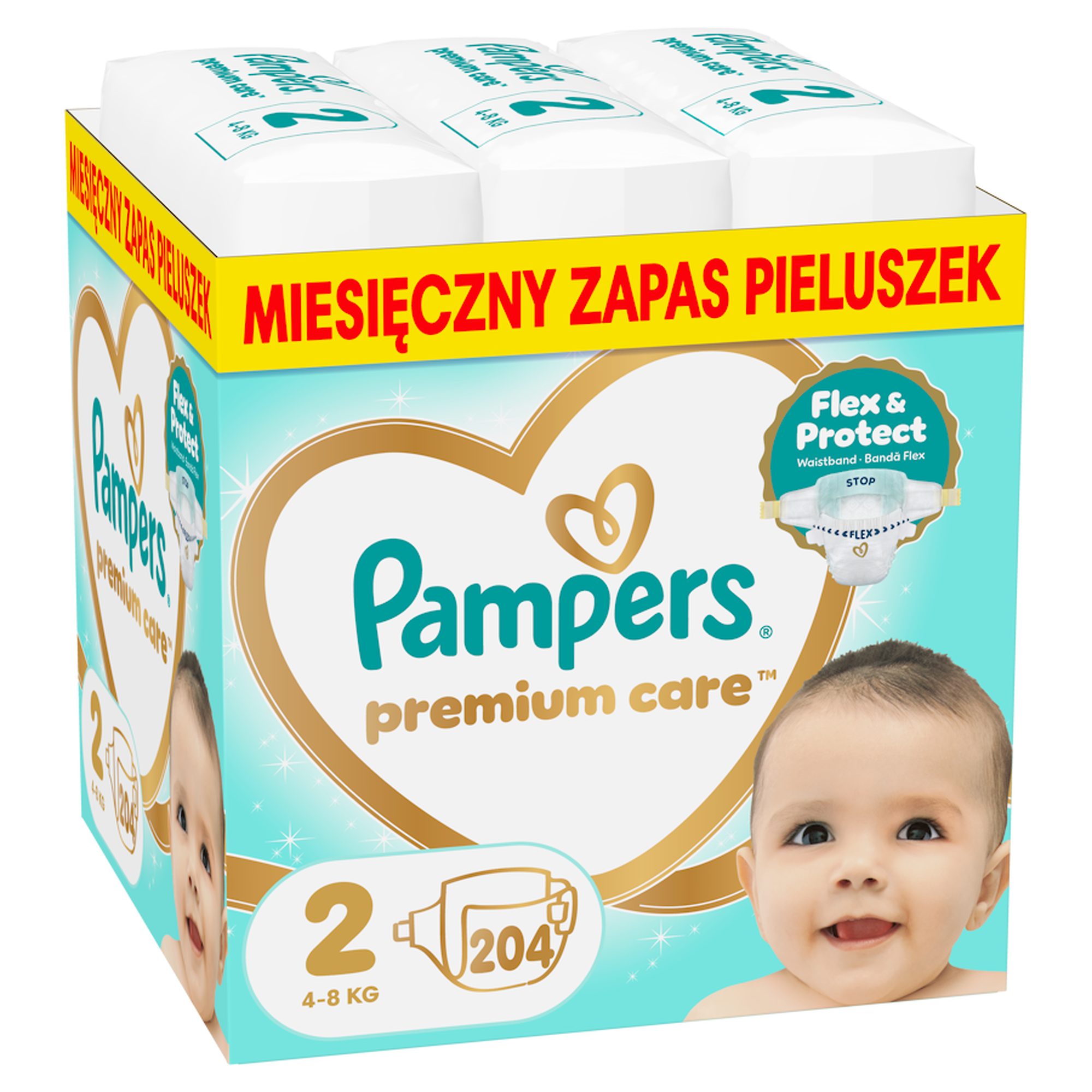 Pampers Premium Care pieluszki rozmiar 2, 4 kg-8 kg, 204 sztuk zdjęcie