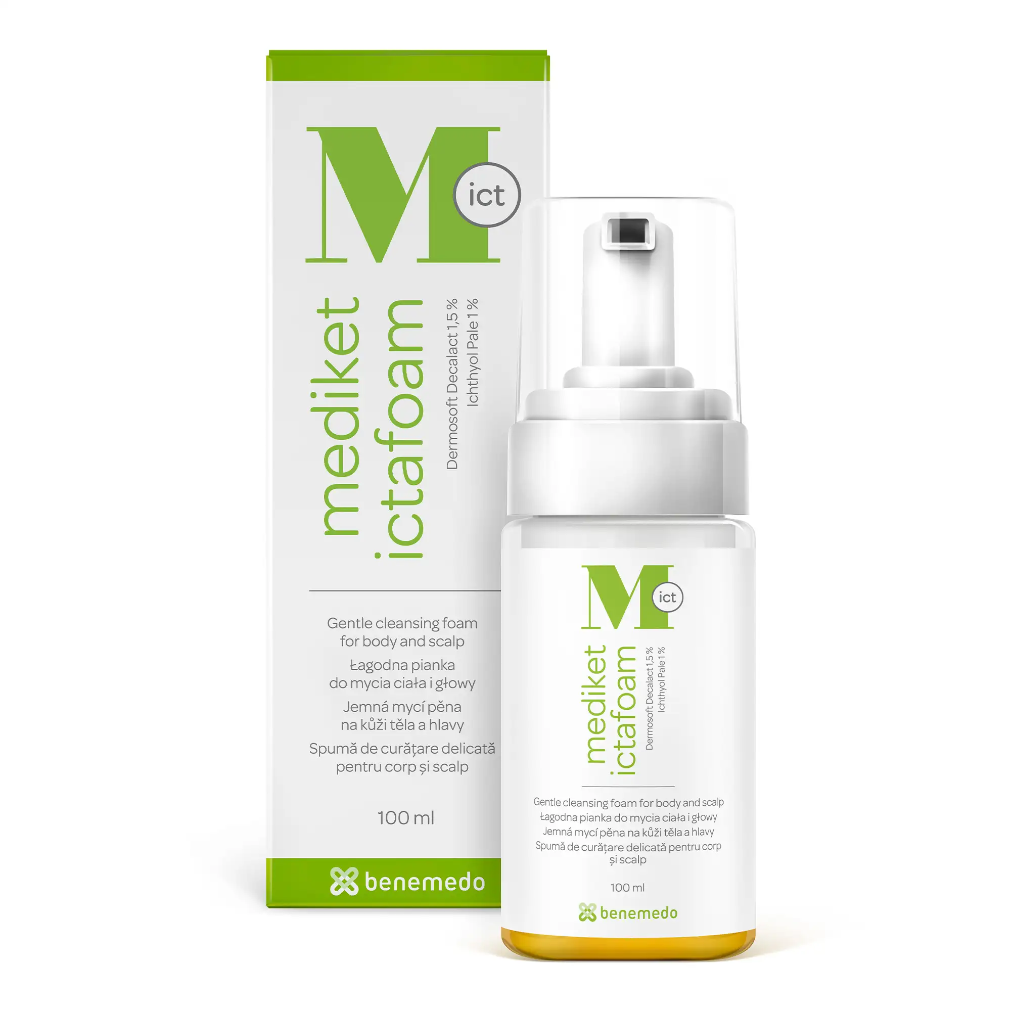 Mediket Ictafoam Łagodna pianka do mycia ciała i głowy 100 ml zdjęcie