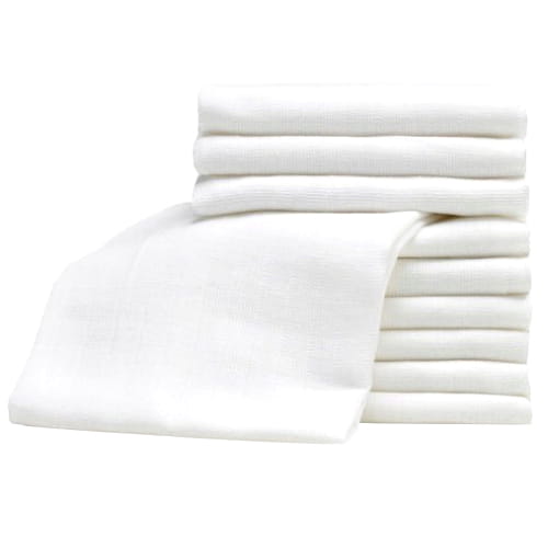 Bocioland, pieluszki tetrowe białe, rozmiar 60 x 80 cm, 10 sztuk