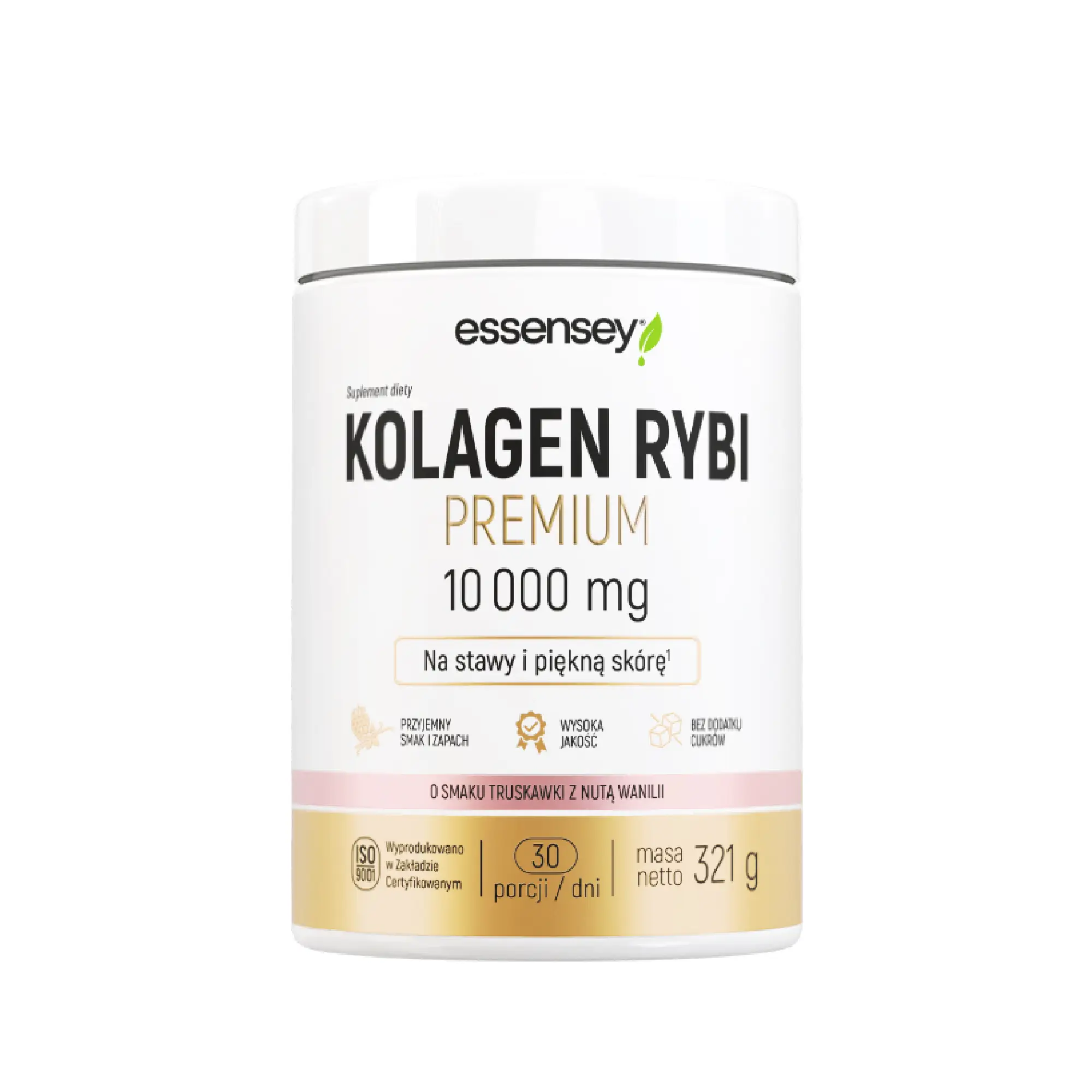 Essensey Kolagen Rybi Premium 10000 mg, smak truskawka z nutą wanilii, 321g zdjęcie