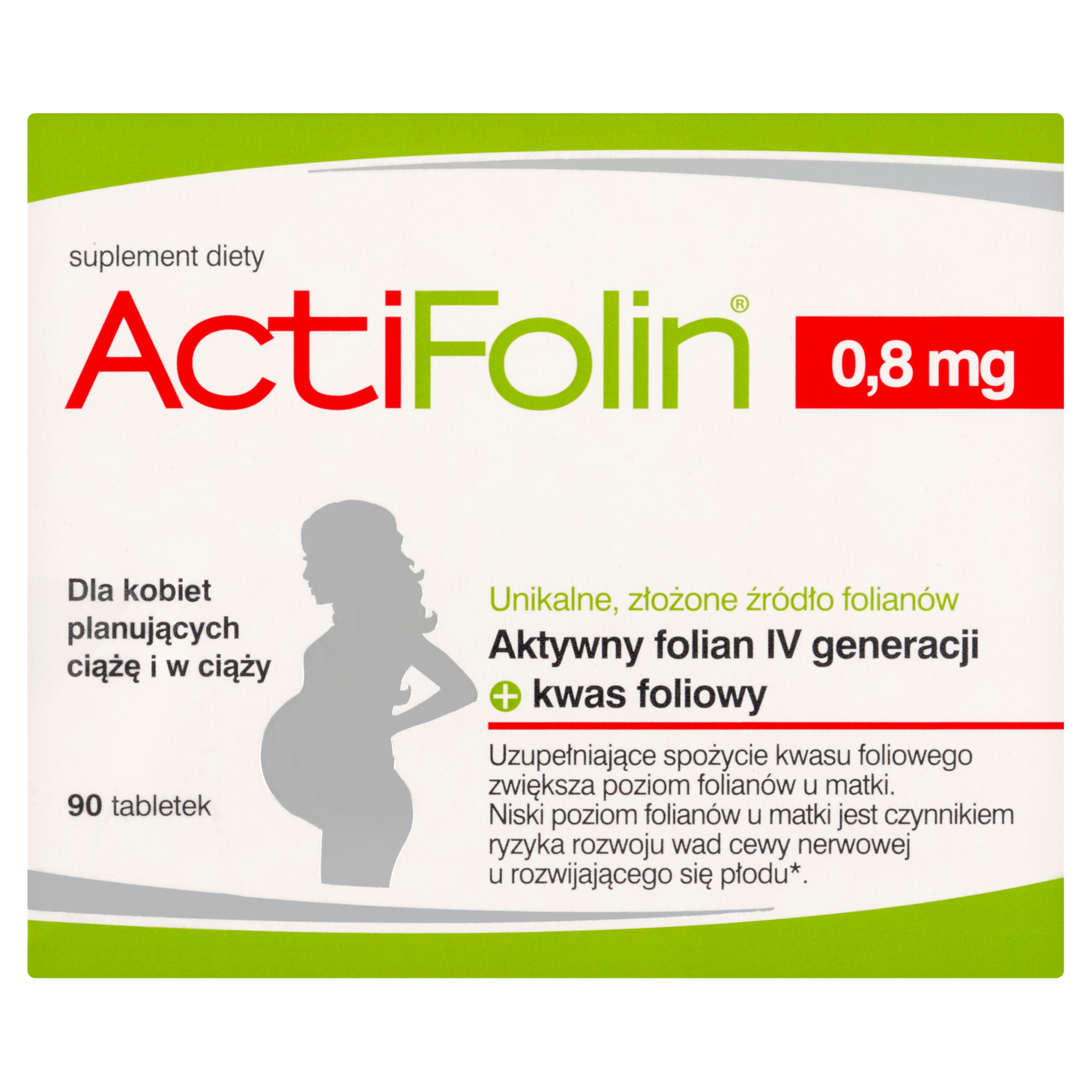 ActiFolin 0,8 mg, tabletki powlekane, 90 sztuk zdjęcie