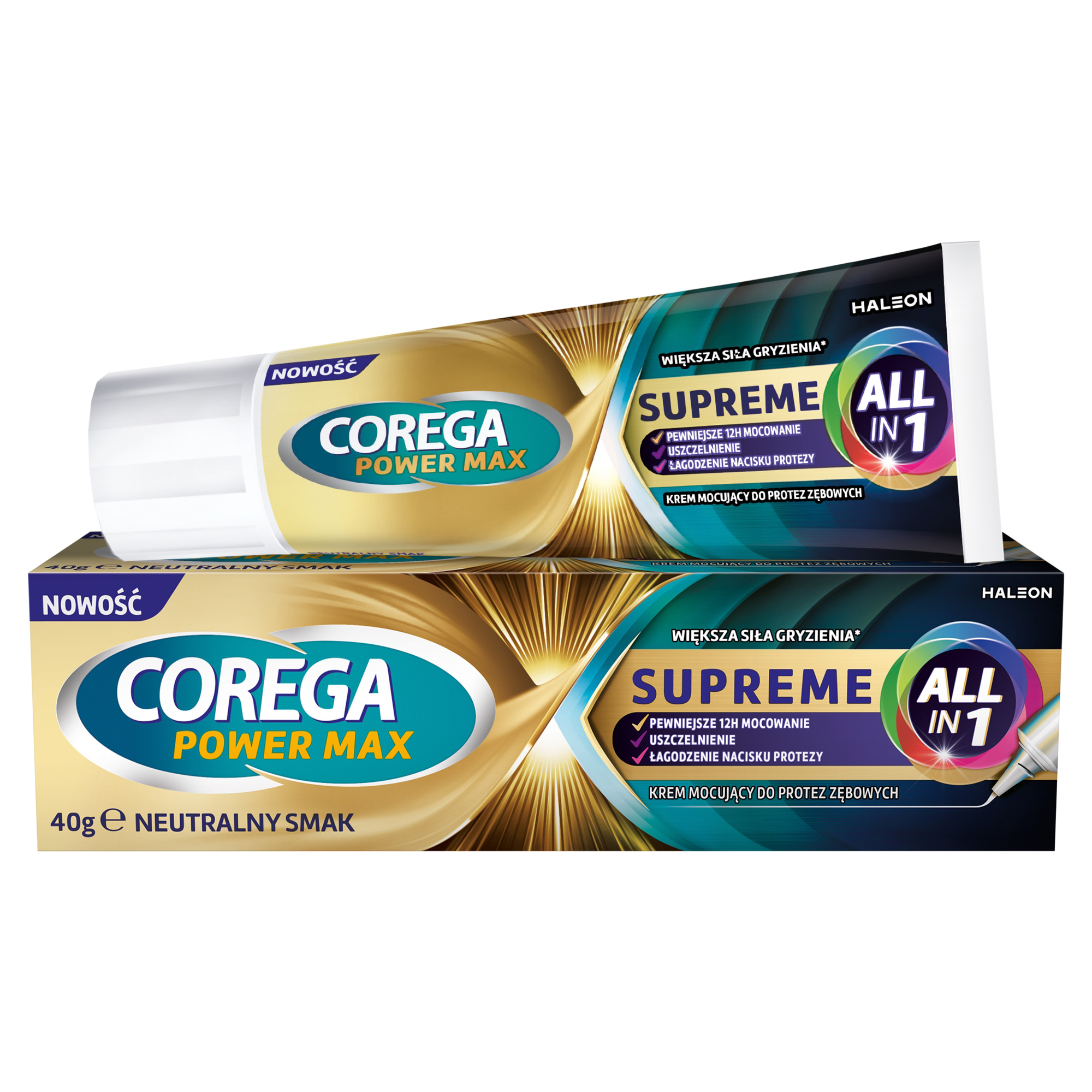 Corega Power Max Supreme All-In 1, krem mocujący do protez zębowych, 40 g zdjęcie