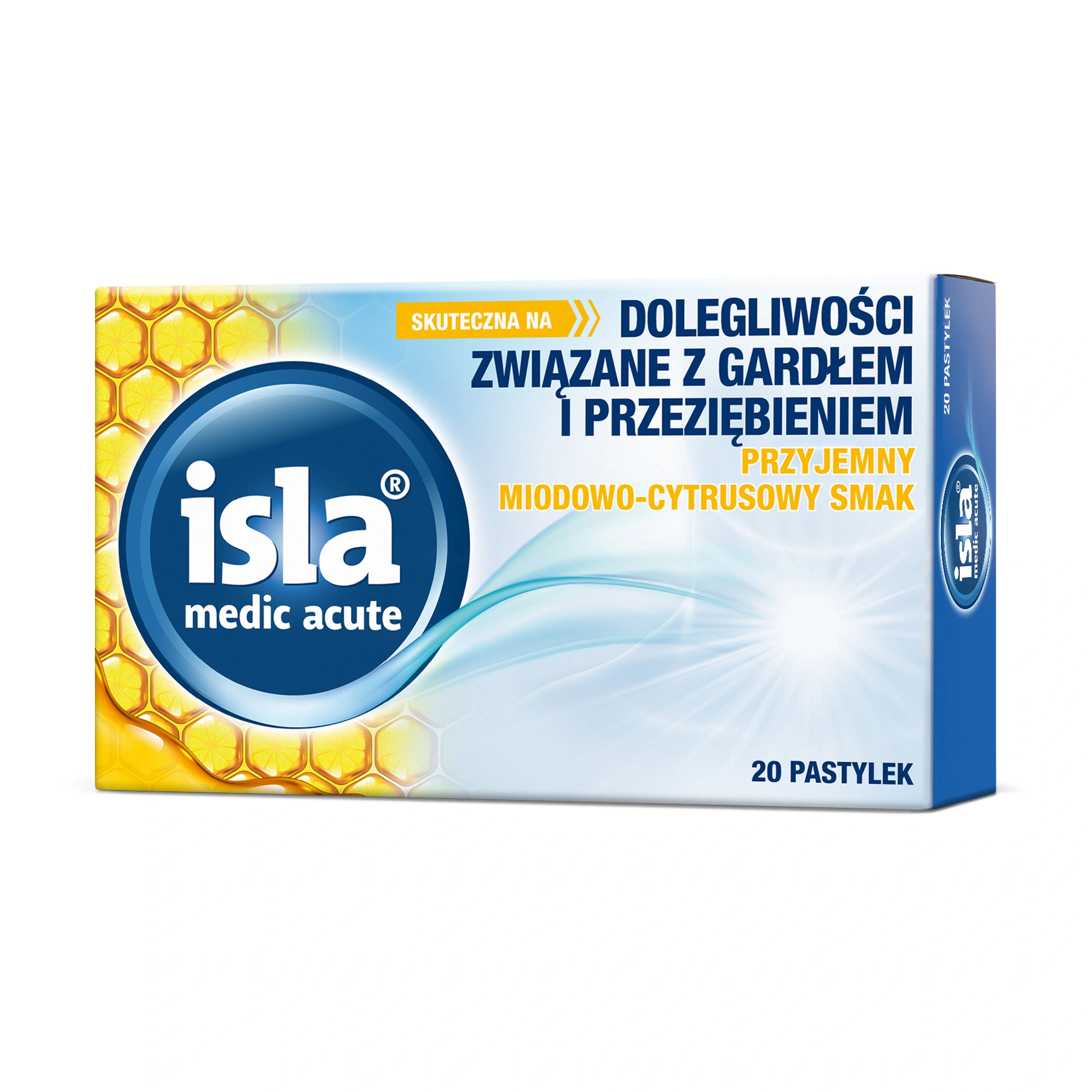 Isla Medic Acute o smaku miodowo-cytrusowym 20 pastylek zdjęcie
