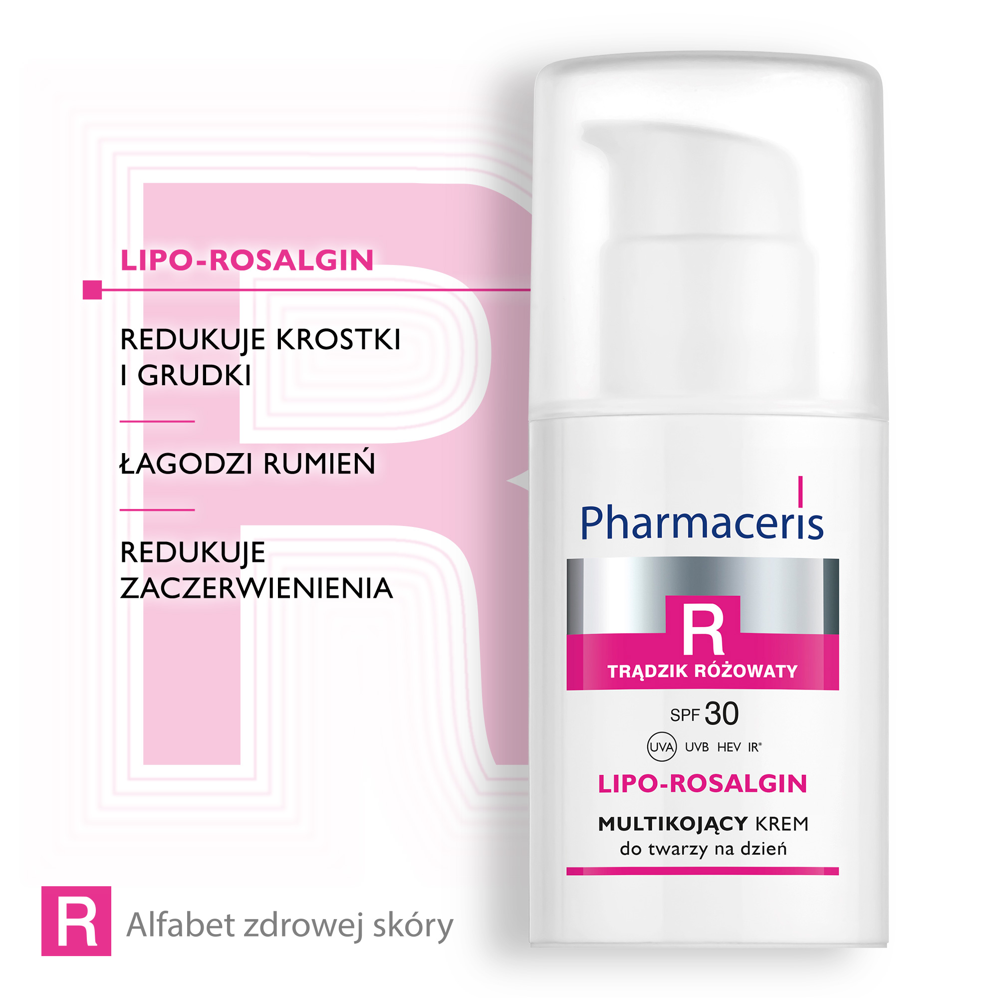 Pharmaceris R LIPO-ROSALGIN, multikojący krem do twarzy na dzień SPF 30, 30 ml