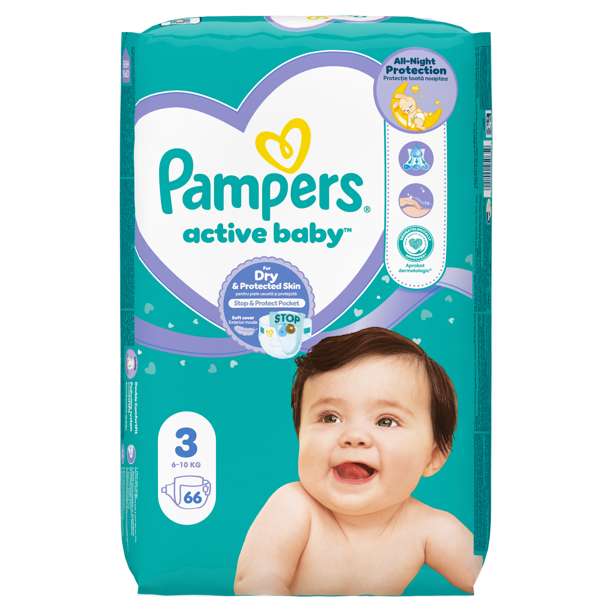 Pampers Active Baby 3 pieluchy 6-10 kg 66 sztuk zdjęcie
