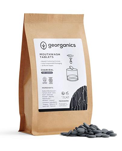 Georganics, Naturalne tabletki do płukania jamy ustnej Activated Charcoal, 720 tabletek zdjęcie