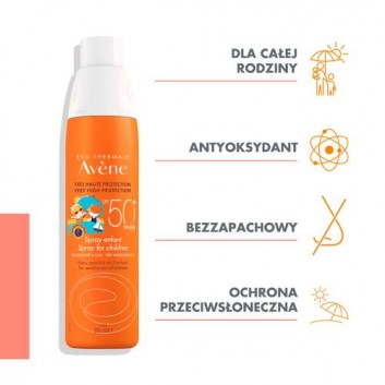 Avene Spray dla dzieci bardzo wysoka ochrona przeciwsłoneczna SPF 50+, 200 ml