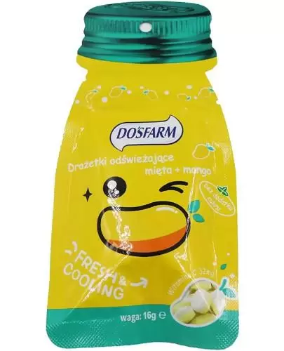 Dosfarm drażetki odświeżające o smaku mięty i mango 16 g zdjęcie