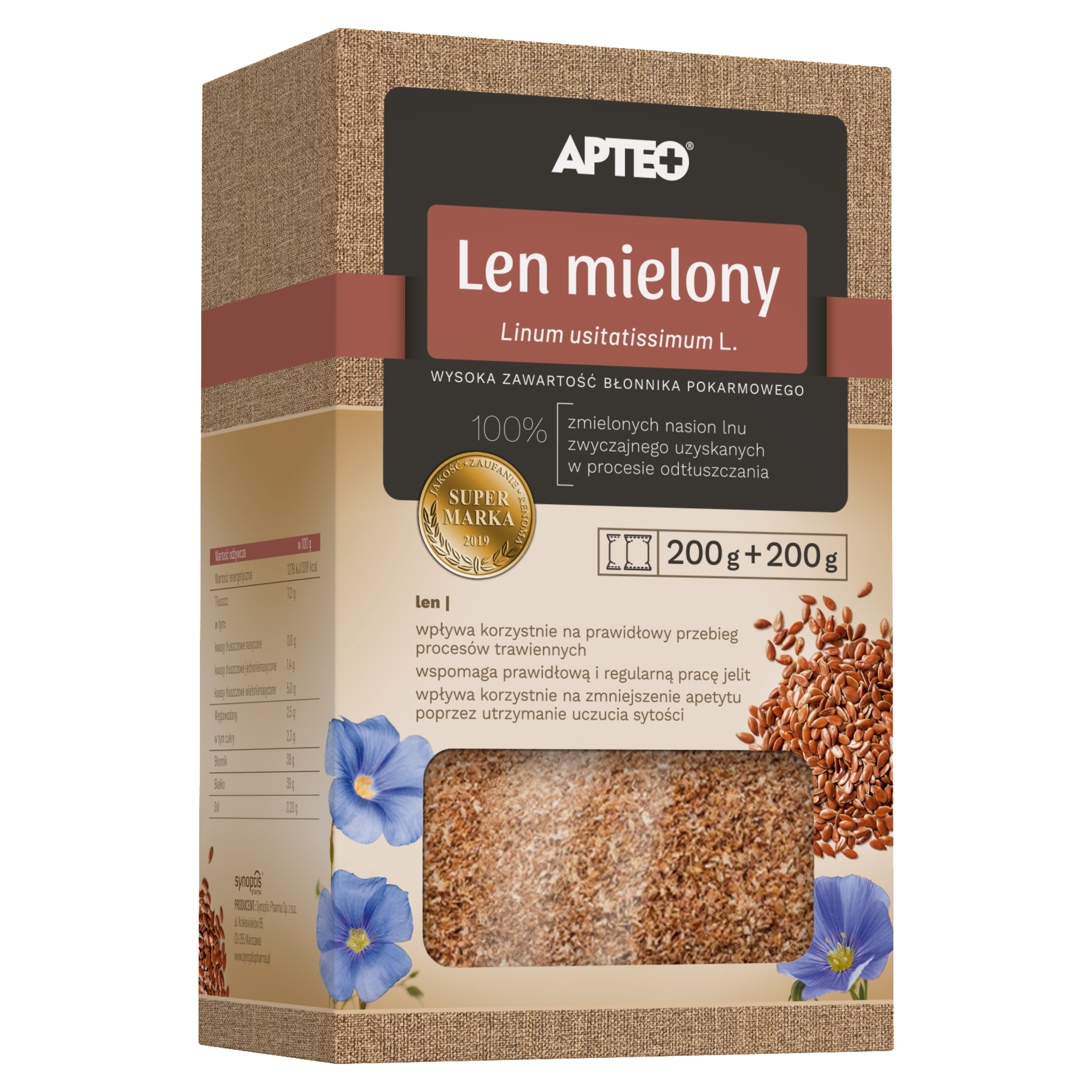 Apteo len mielony 400 g zdjęcie