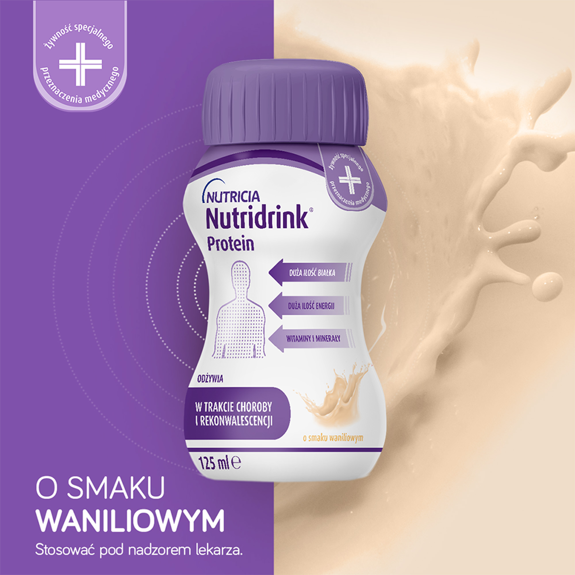 Nutridrink Protein, o smaku waniliowym, 4 x 125 ml