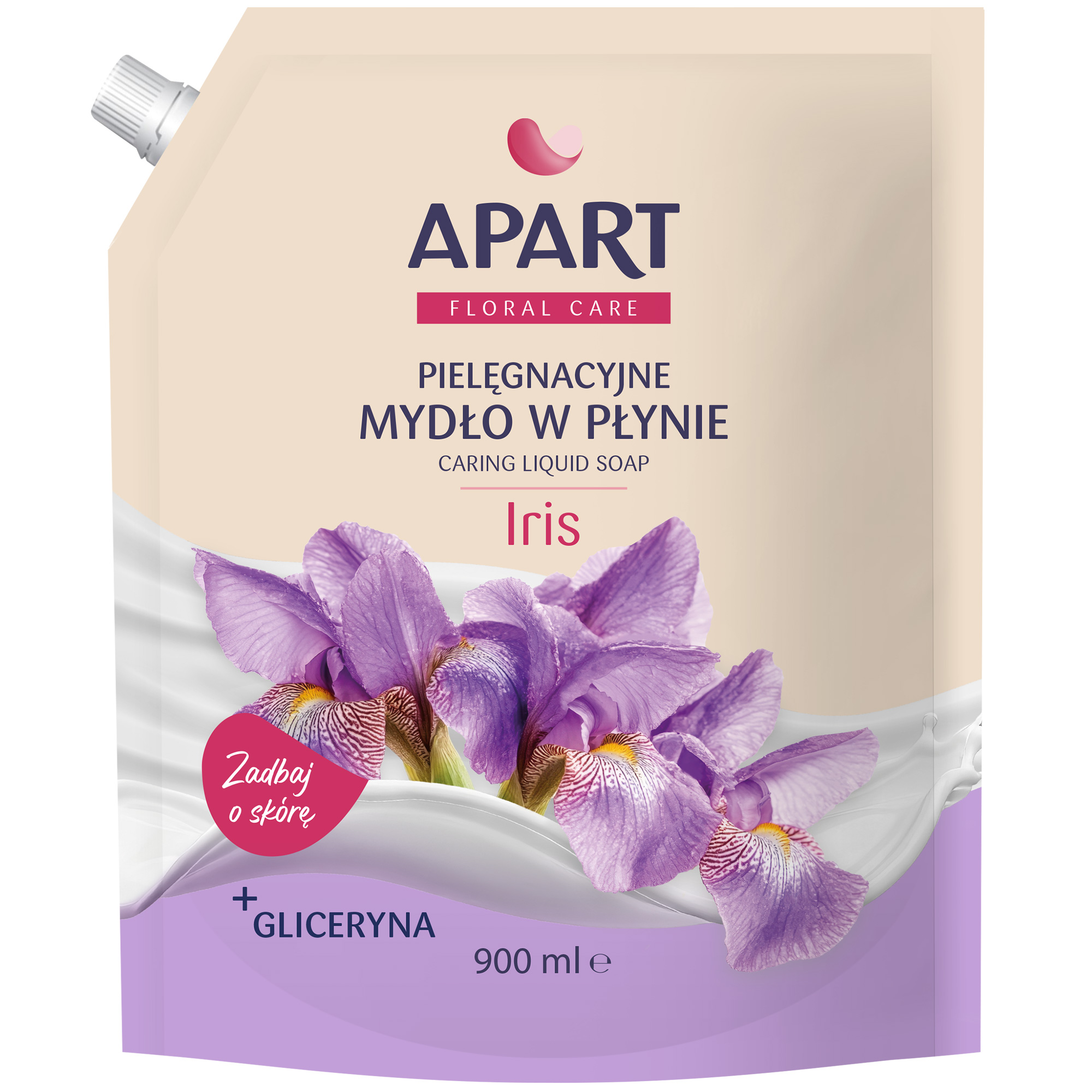 Apart Kremowe mydło w płynie refil irys jaśmin, 900 ml zdjęcie