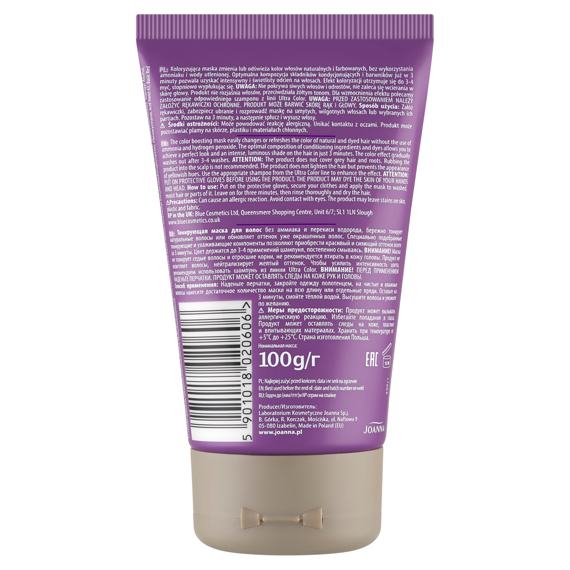 Joanna Ultra Color 3 min Maska srebrne odcienie Blond, 100 g