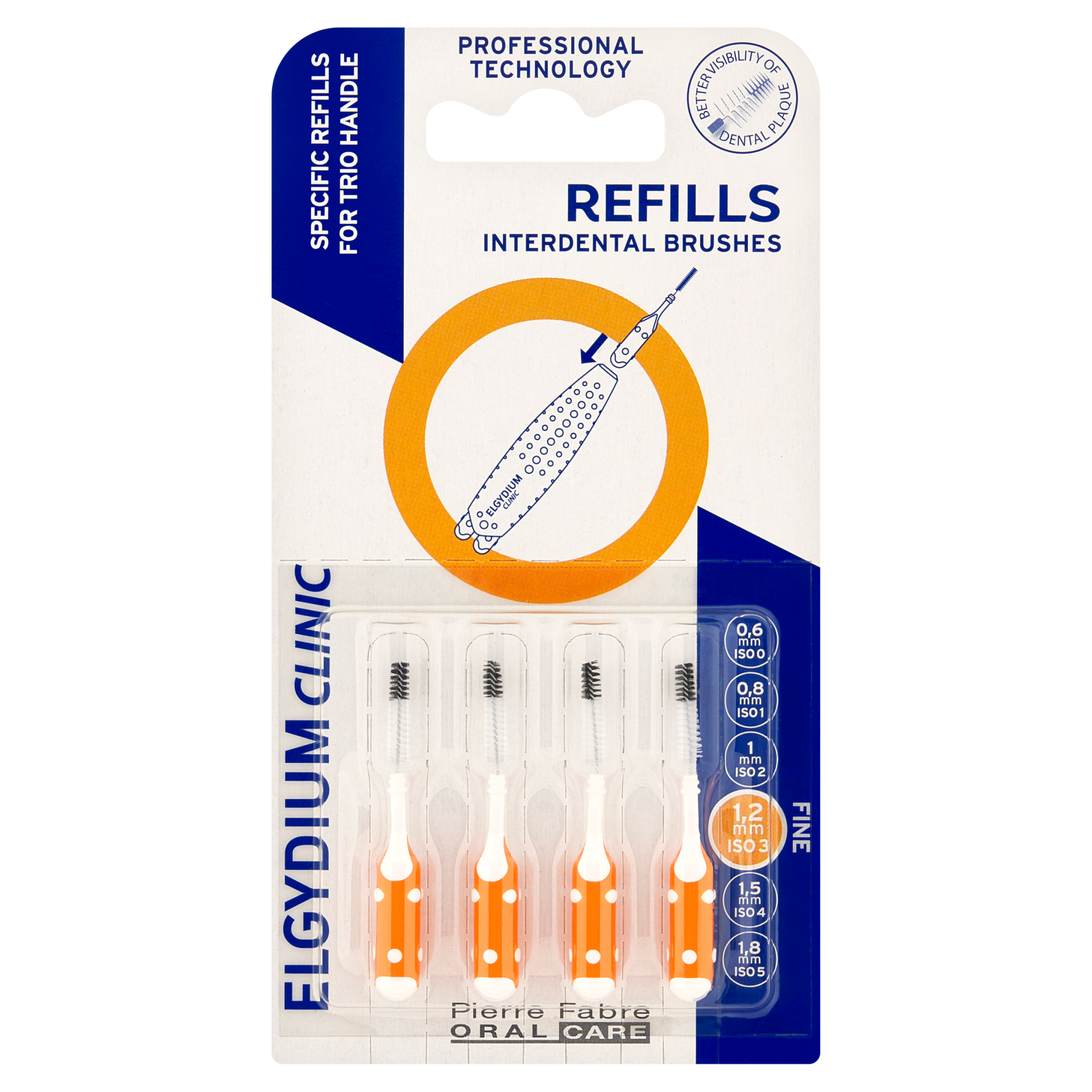 Elgydium Clinic Refill Pomarańczowa (ISO 3), wkłady do szczoteczek międzyzębowych, 4 sztuki zdjęcie