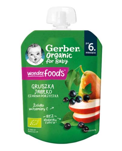 Gerber Organic Deserek gruszka jabłko czarna porzeczka po 6. miesiącu, 80 g zdjęcie