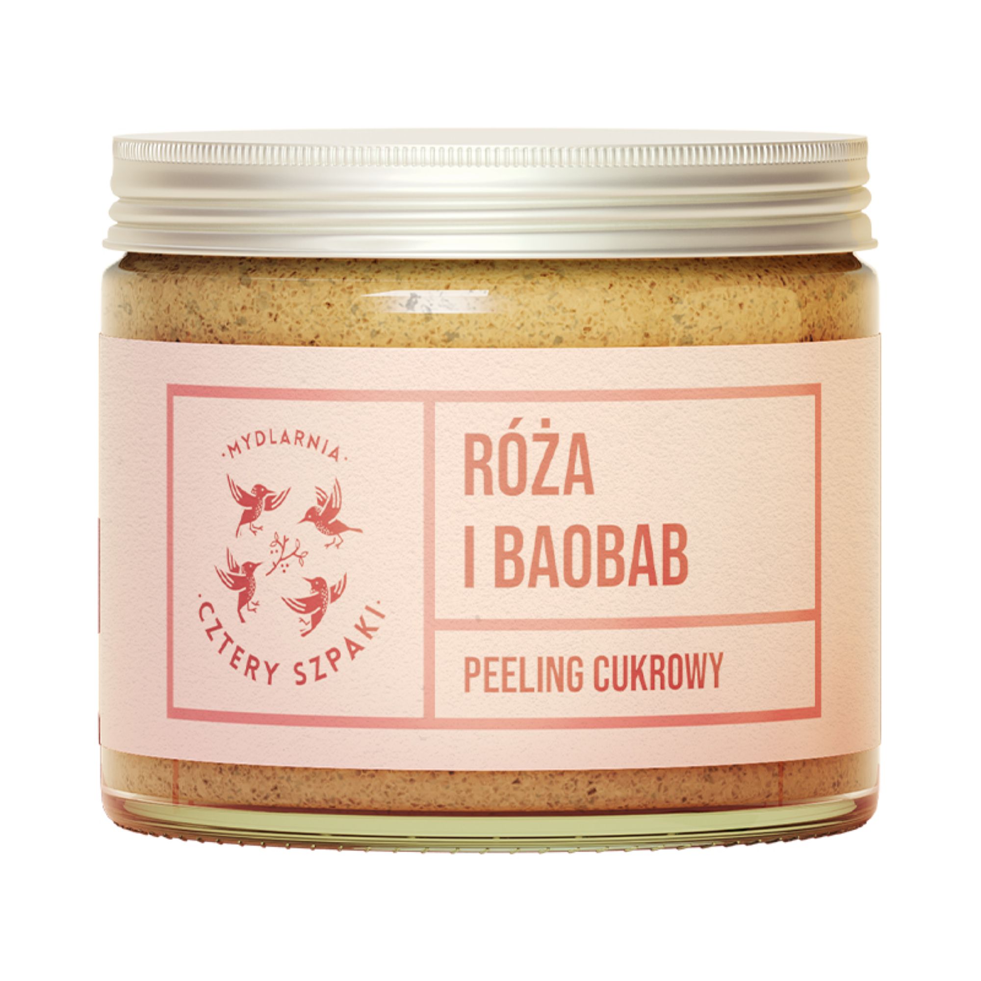 Mydlarnia Cztery Szpaki Peeling róża i baobab - 250 ml zdjęcie