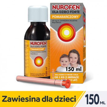Nurofen dla dzieci Forte ibuprofen 200 mg 5 ml smak pomarańczowy zawiesina, 150 ml