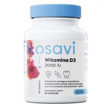 Witamina D3 2000 IU, 60 kaps., cena, właściwości, składniki