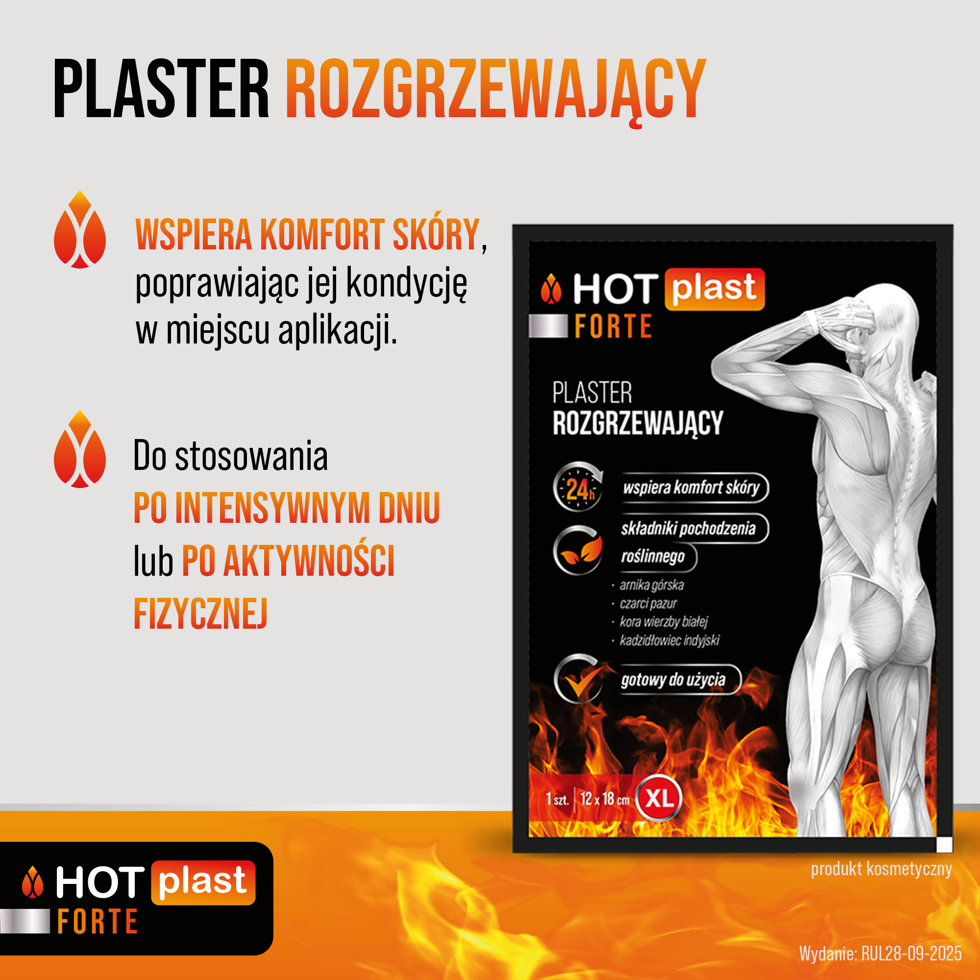 HOT plast Forte plaster rozgrzewający, 12 x 18 cm, 1 sztuka