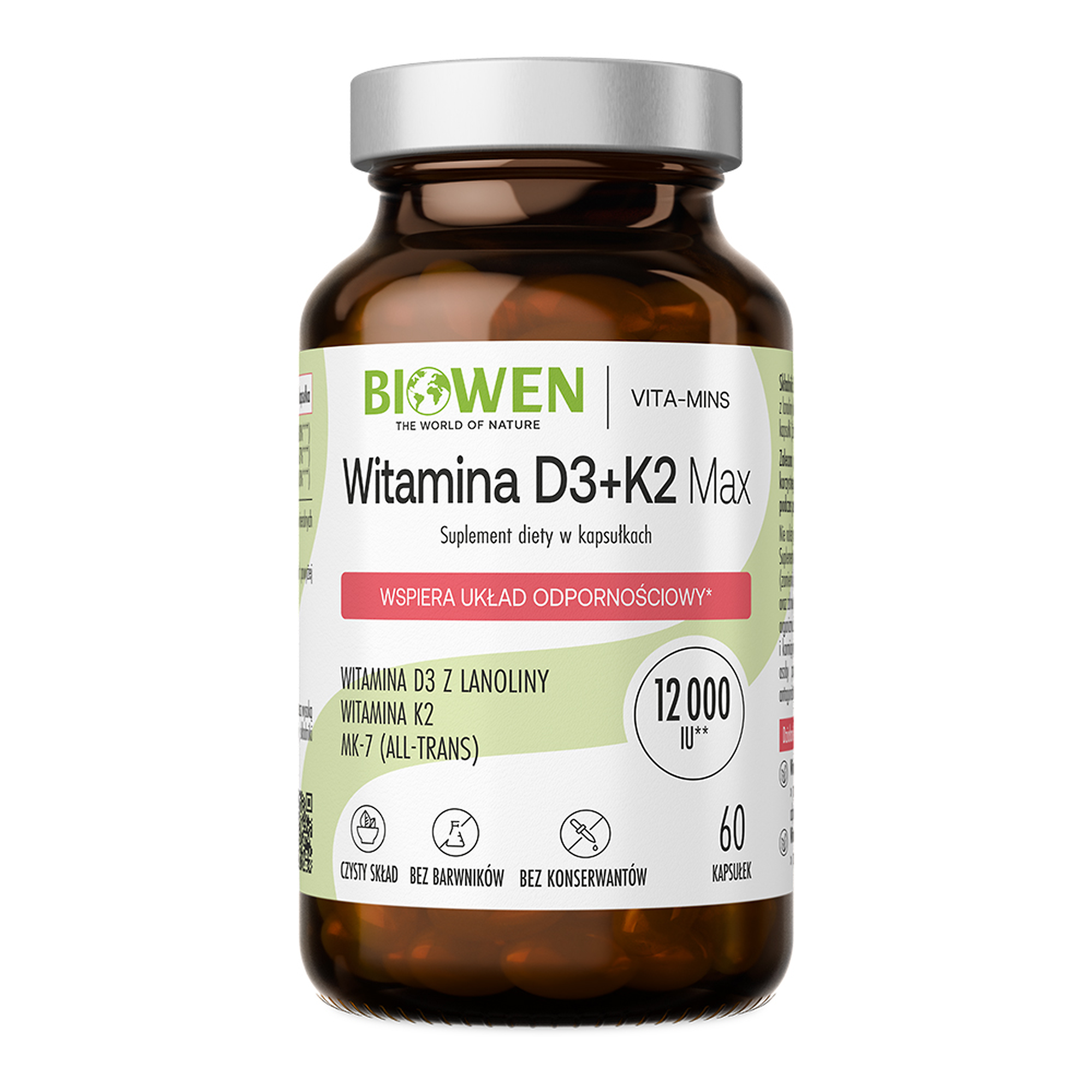 Biowen Witamina D3+K2 Max, 60 kapsułek  zdjęcie