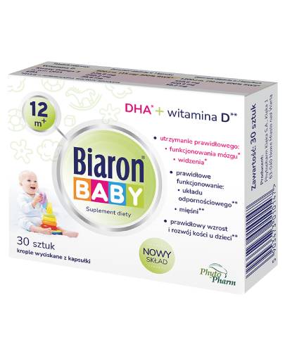 Biaron Baby, DHA powyżej 12. miesiąca życia, kapsułki twist-off, 30 sztuk zdjęcie