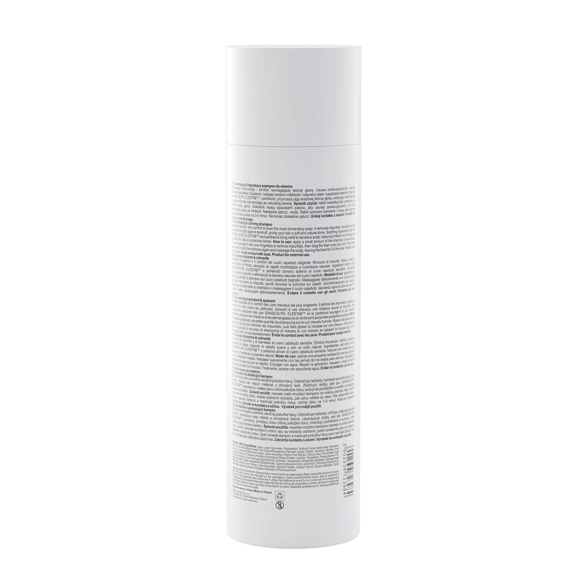Nacomi Next Level Dermo Szampon do włosów nawilżający-łagodzący, 250 ml