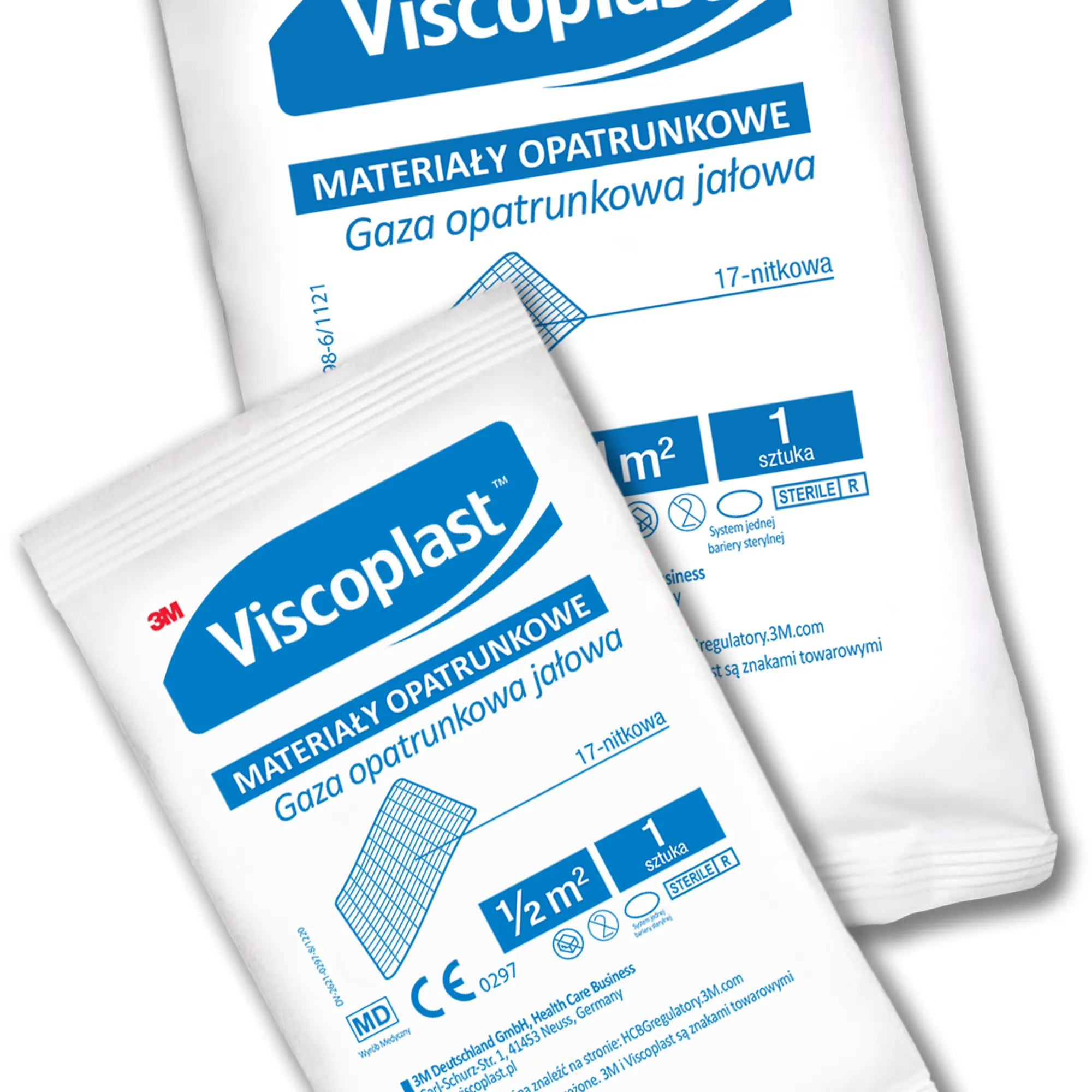 Viscoplast, gaza opatrunkowa jałowa 17-nitkowa, 1m2, 1 sztuka