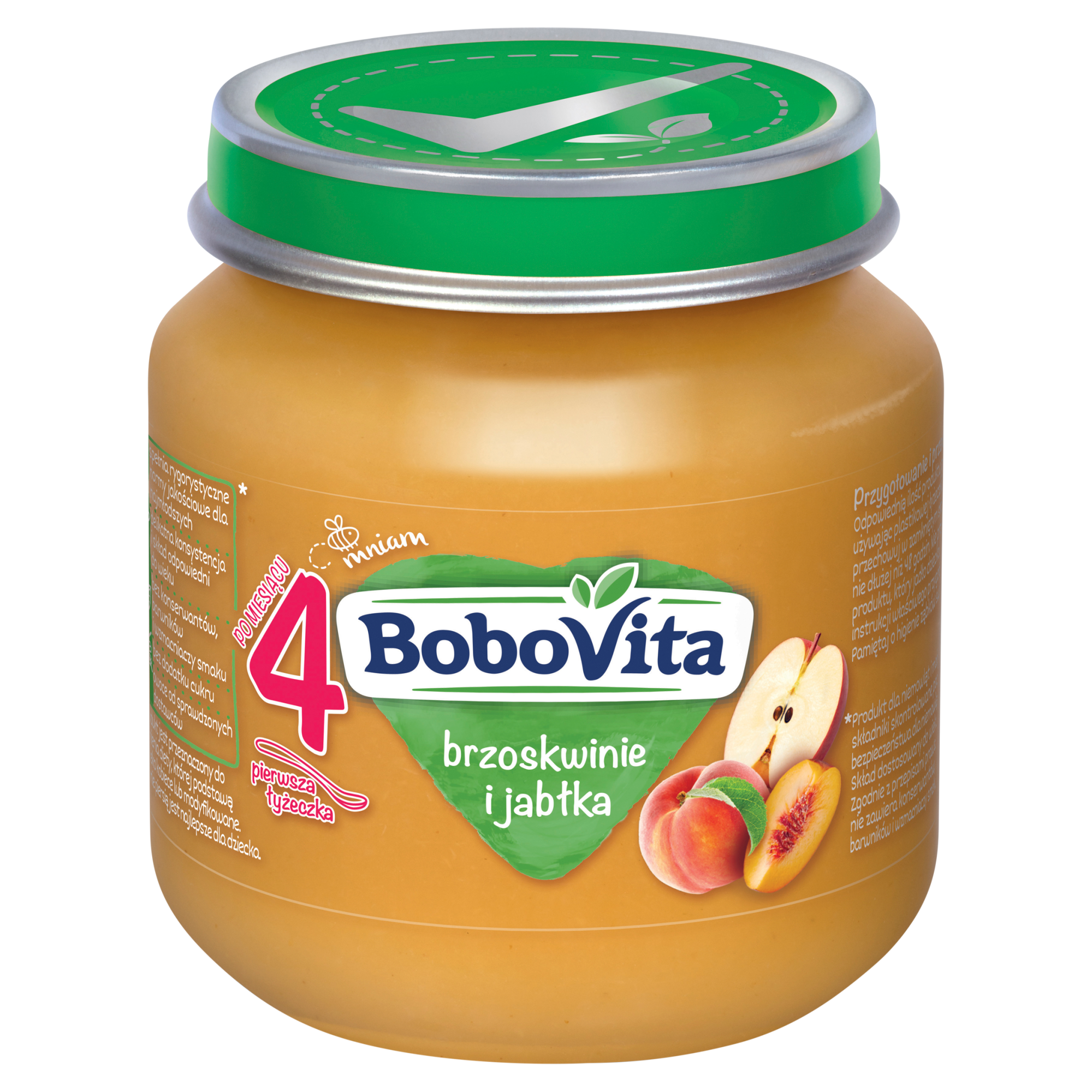 BOBOVITA Brzoskwinia jabłko po 4 m-cu - 125 g - cena, opinie, właściwości zdjęcie