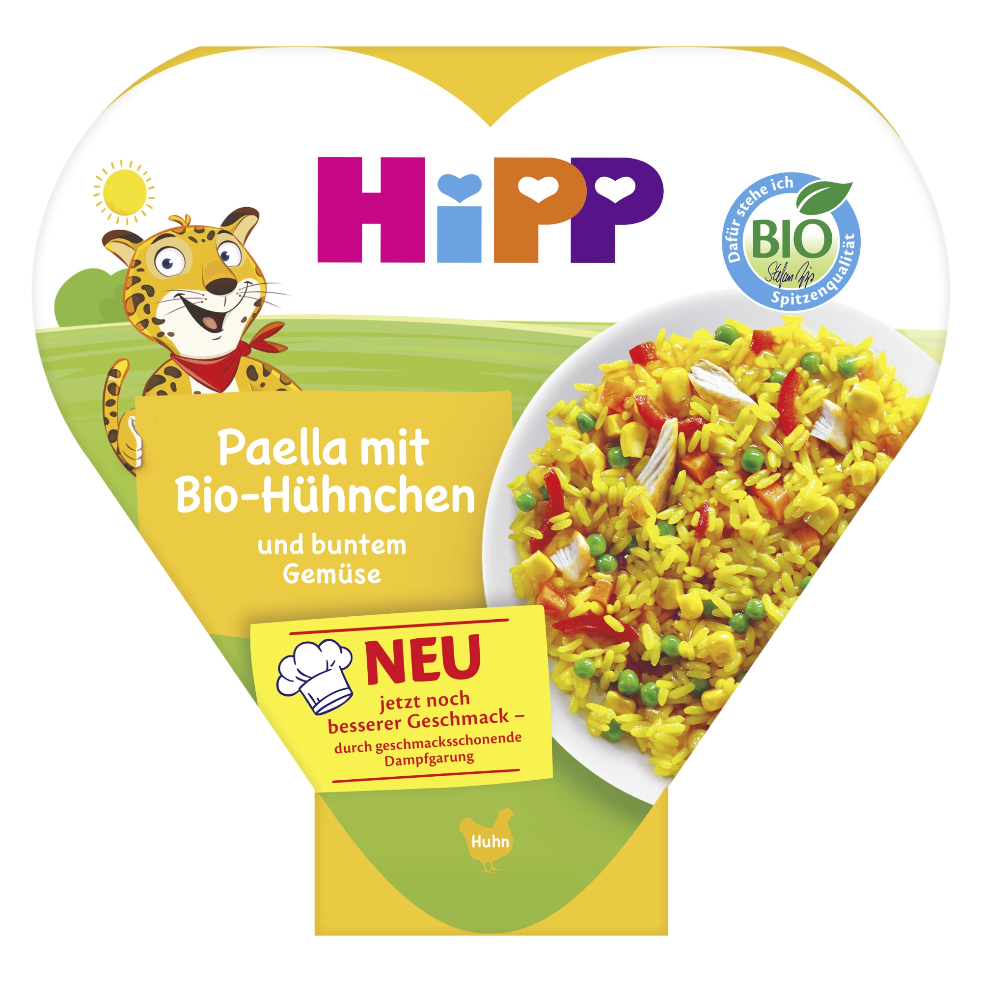 HiPP BIO od pokoleń, Paella z kolorowymi warzywami i kurczakiem, po 1. roku, 250 g, zdjęcie