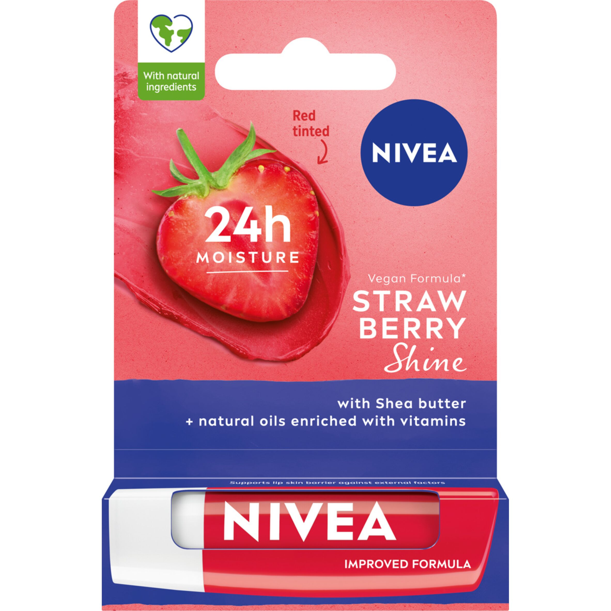 Nivea Strawberry Shine pielęgnująca pomadka do ust 4,8 g zdjęcie