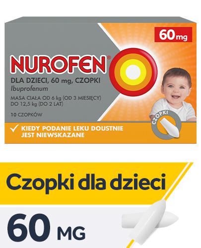 Nurofen dla dzieci ibuprofen 60 mg czopki, 10 sztuk zdjęcie