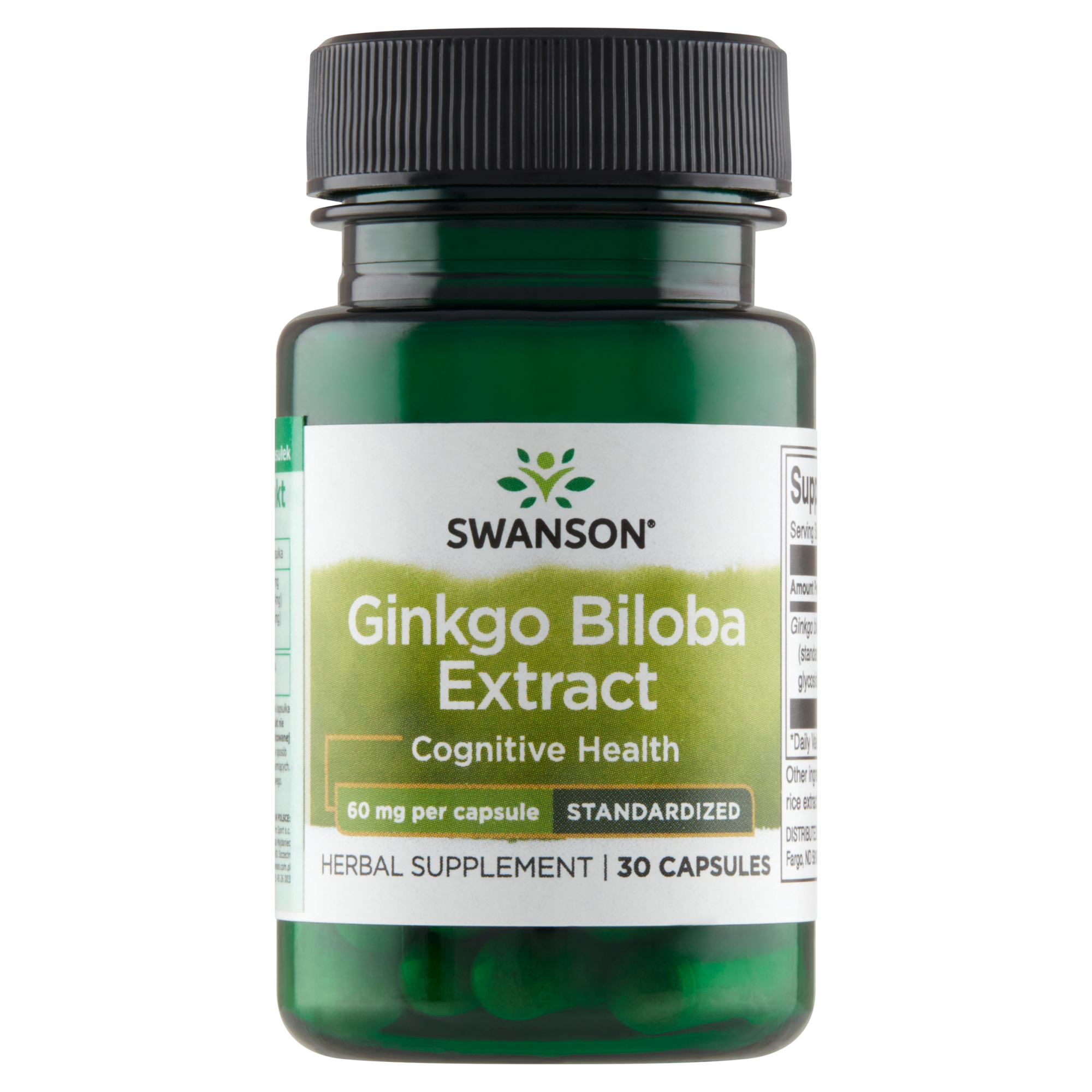 SWANSON Ginkgo biloba ekstrakt 60 mg - 30 kaps. zdjęcie