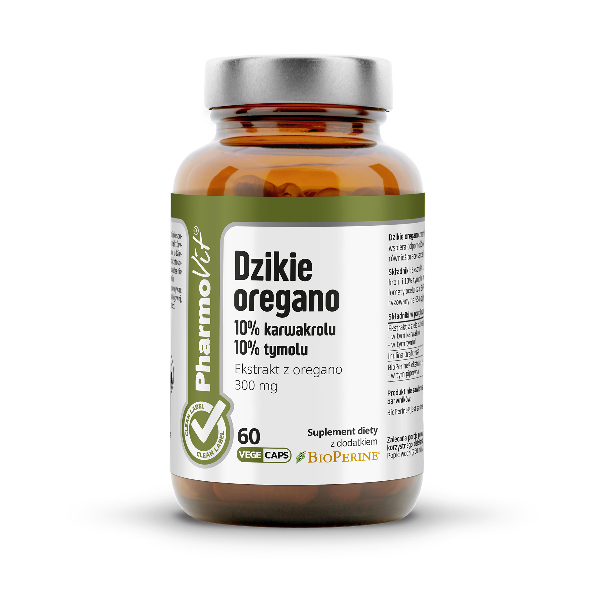 Pharmovit Dzikie oregano 10% karwakrolu 10% tymolu, kapsułki, 60 sztuk zdjęcie
