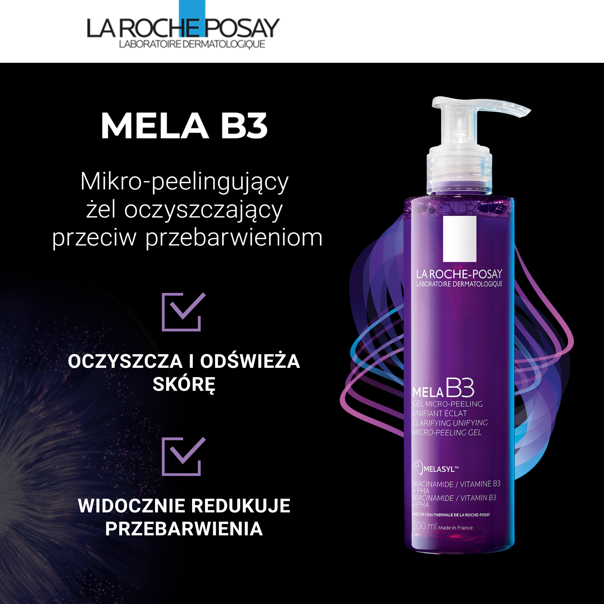 La Roche-Posay Mela B3 mikro-peelingujący żel oczyszczający, 200 ml