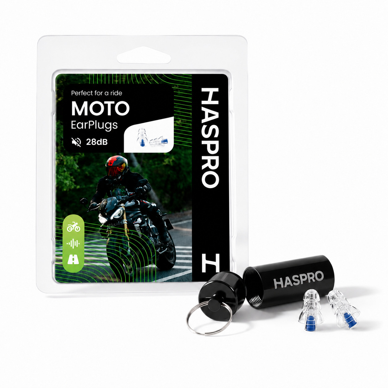 Zatyczki do uszu wielorazowe Haspro Moto EarPlugs 1 para
