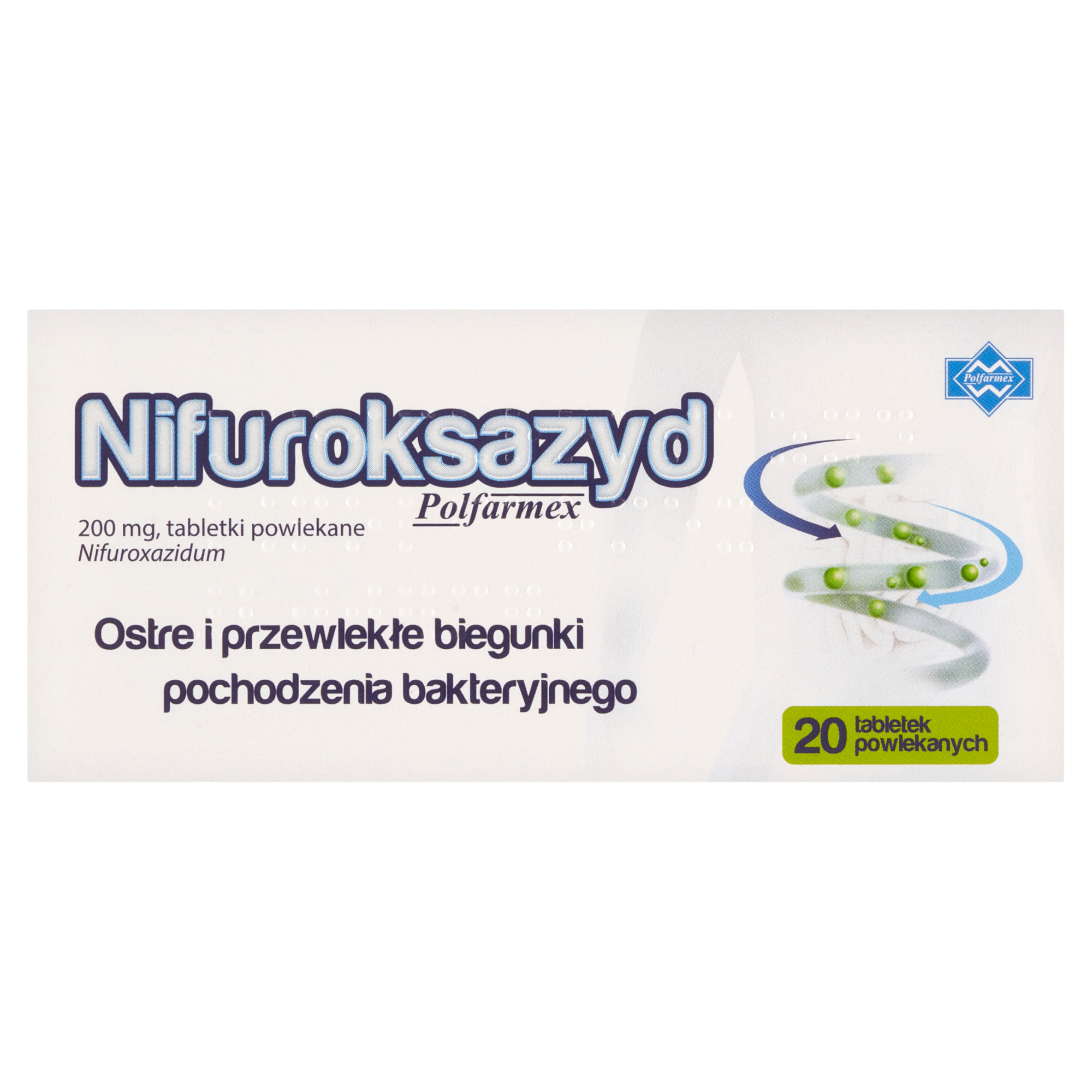 NIFUROKSAZYD POLFARMEX 200 mg - 20 tabl. zdjęcie