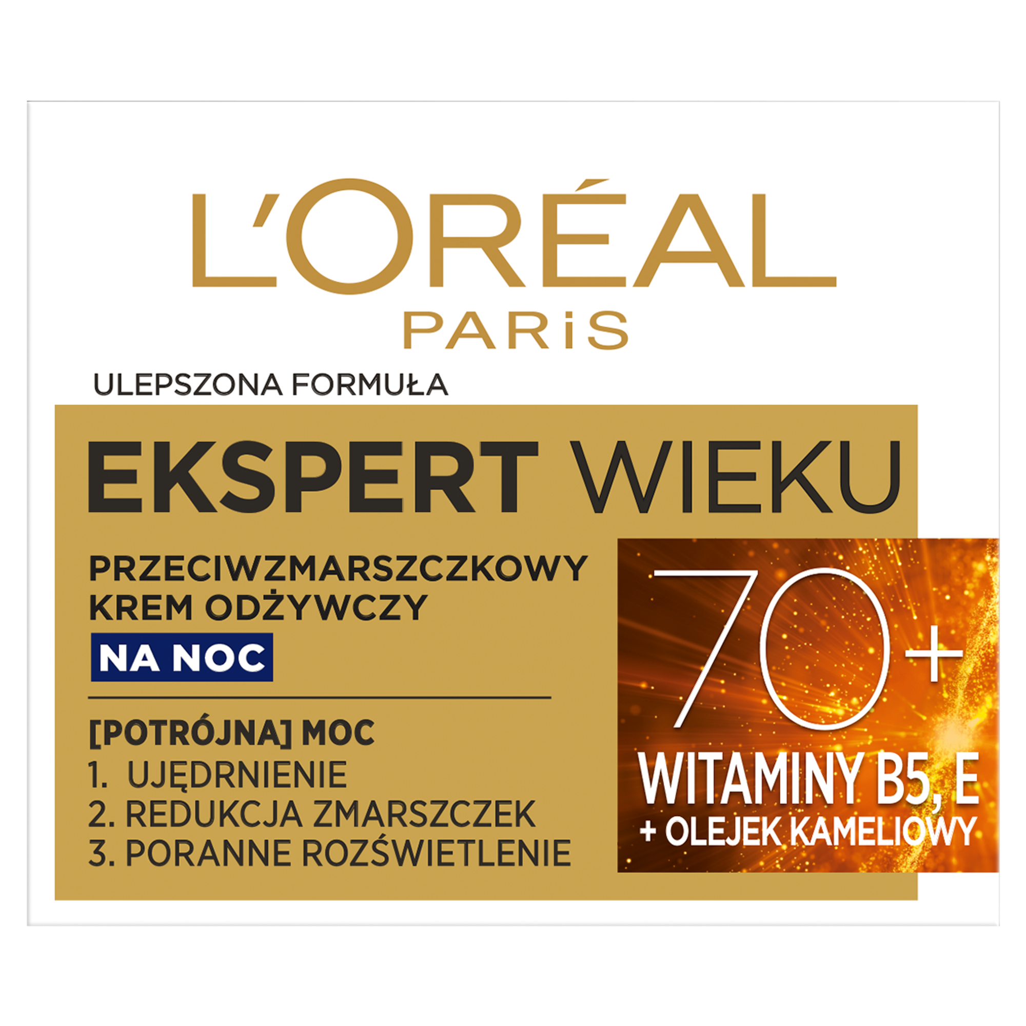 L'Oreal Ekspert Wieku Potrójna Moc Przeciwzmarszczkowy krem odżywczy na noc 70+ - 50 ml - cena, opinie, właściwości  zdjęcie