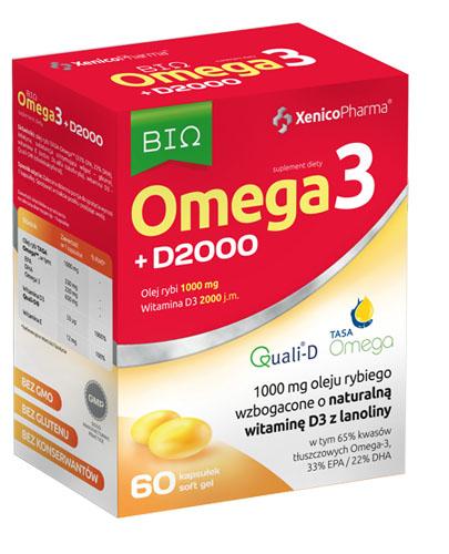 BIO Omega3 + D2000 - 60 kaps Na serce i odporność - cena, opinie, stosowanie zdjęcie