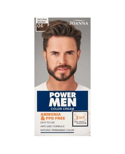 JOANNA Power Men Color Cream Farba 04 Natural Brown, 30 g zdjęcie