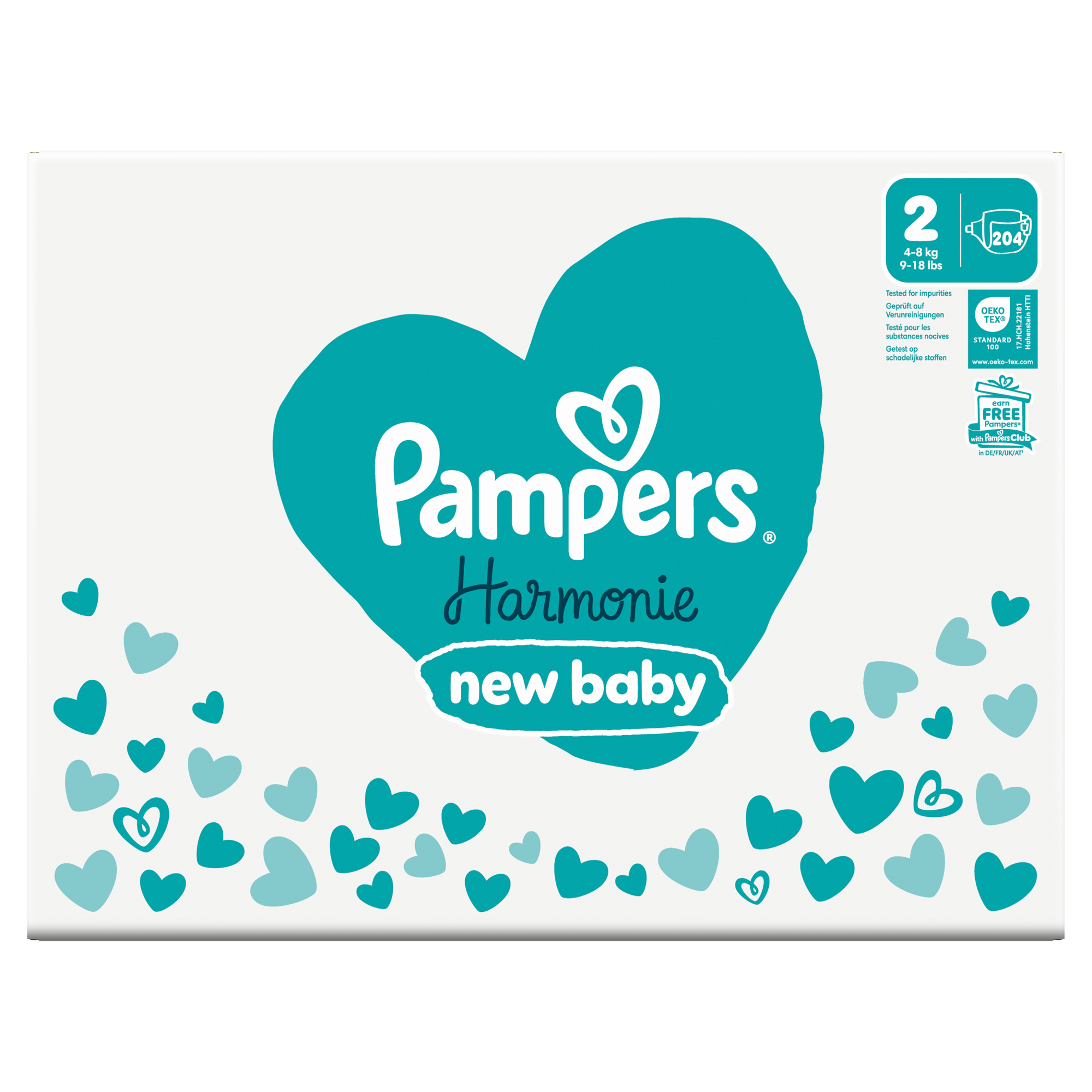 Pampers Harmonie Baby Pieluszki, rozmiar 2 4 kg-8 kg, 204 sztuk zdjęcie