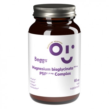 BEGGS Chelat magnezu 380 mg z witaminą B6, 60 kapsułek