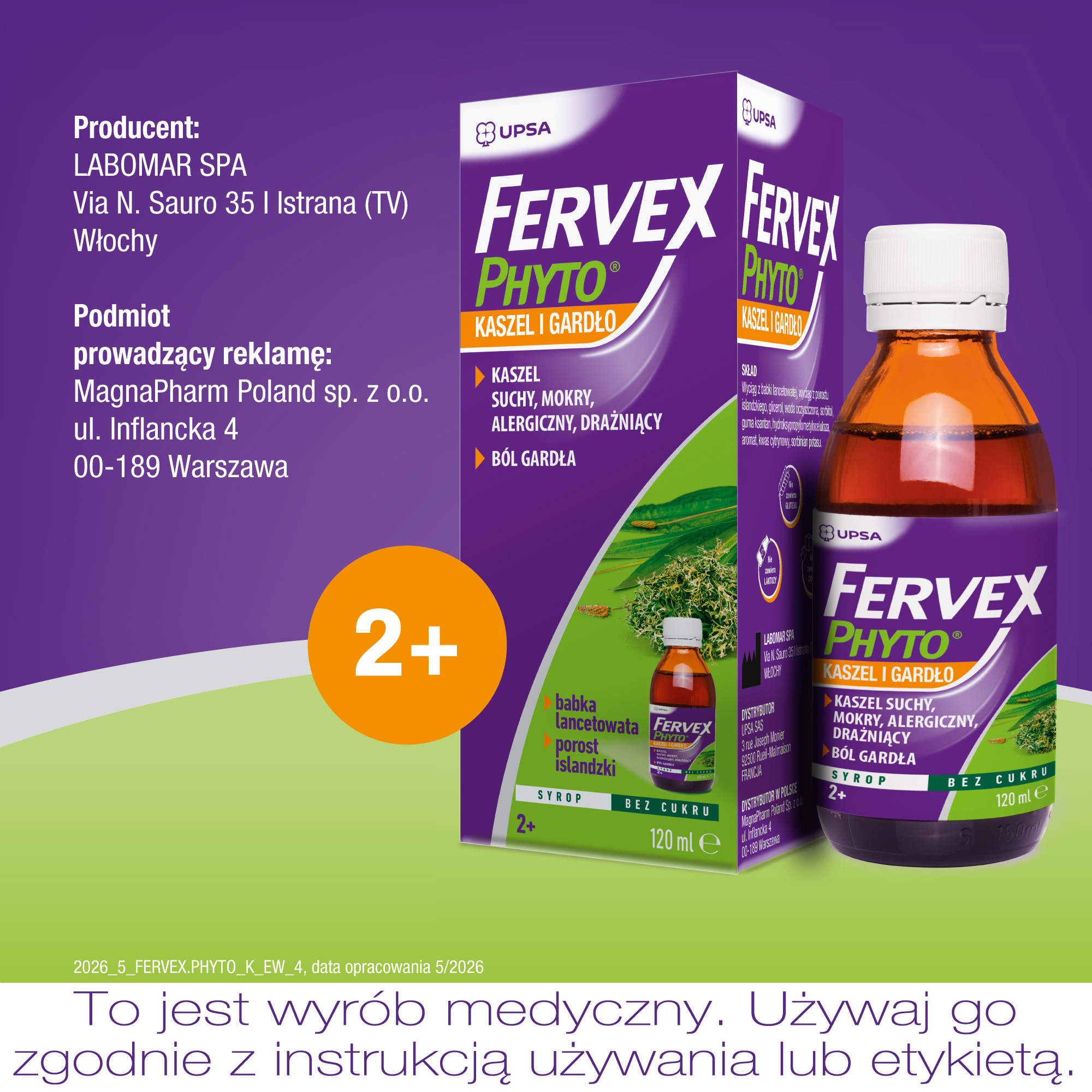 Fervex Phyto Kaszel i Gardło syrop 120 ml