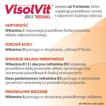 Visolvit Junior Truskawka proszek o smaku truskawkowym 30 saszetek