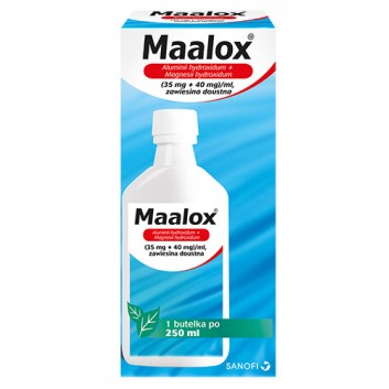 MAALOX Zawiesina doustna, na zgagę i nadkwaśność, 250 ml
