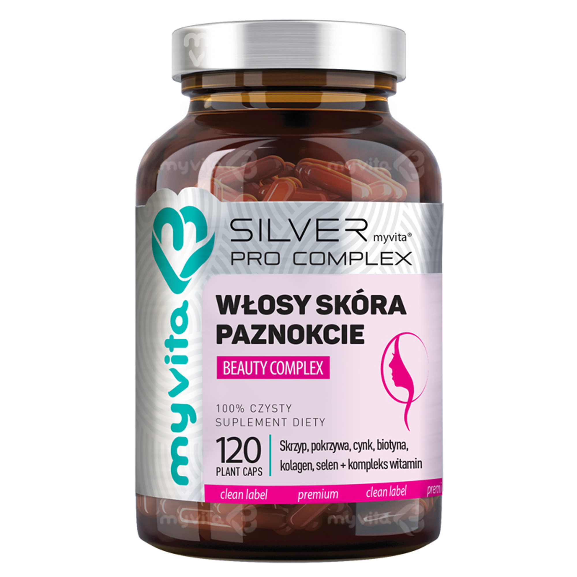 MyVita Silver Pro Complex włosy skóra paznokcie beauty complex 120 kapsułek zdjęcie
