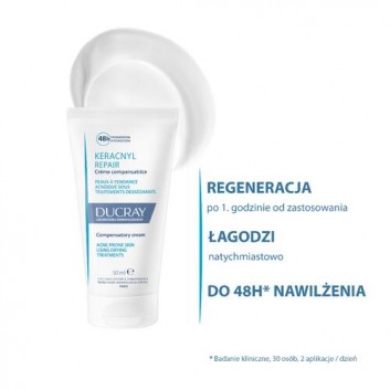 Ducray Keracnyl Repair, krem odbudowujący, 50 ml