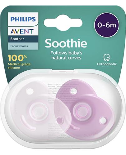 Avent Soothie Smoczek uspokajający 0-6 m girl różowy i jasny różowy sc f099/22, 2 szt., cena, opinie, wskazania  zdjęcie
