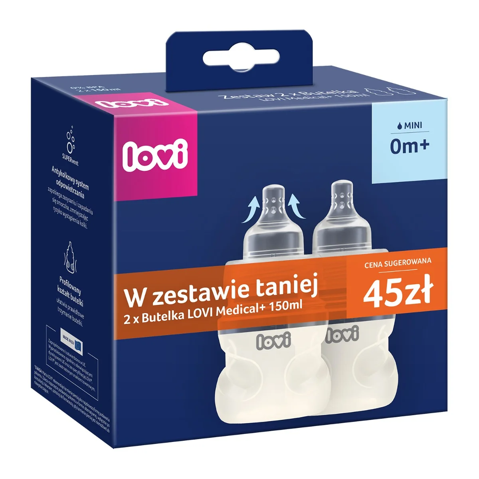Lovi Duopack Butelka Medical+, 150 ml